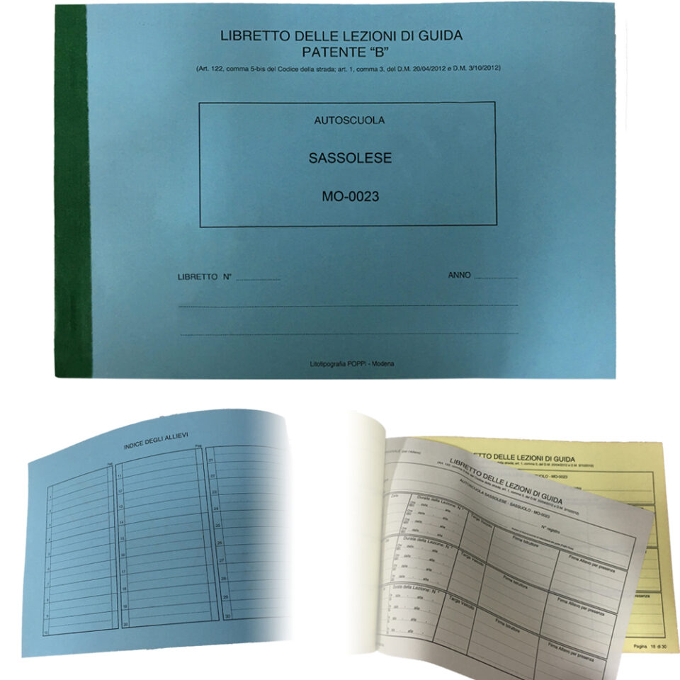 Libretti Delle Lezioni Di Guida Patente B Per Autoscuole | Lito ...